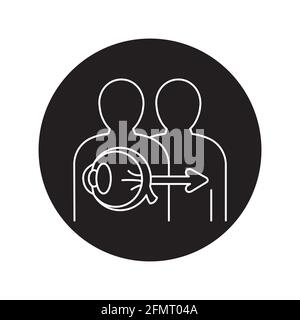 Symbol für die Farblinie der Augentransplantation. Spenderorgan. Piktogramm für Webseite, mobile App, Promo. UI UX GUI Design Element. Bearbeitbare Kontur. Stock Vektor