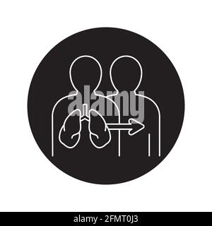 Symbol für die Farblinie der Lungentransplantation. Spenderorgan. Piktogramm für Webseite, mobile App, Promo. UI UX GUI Design Element. Bearbeitbare Kontur. Stock Vektor
