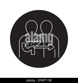 Farbliniensymbol für Pankreas-Transplantation. Spenderorgan. Piktogramm für Webseite, mobile App, Promo. UI UX GUI Design Element. Bearbeitbare Kontur. Stock Vektor