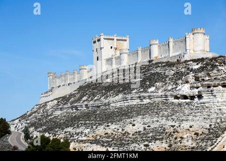 Penafiel Burg, Provinz Valladolid, Kastilien und Leon, Spanien Stockfoto