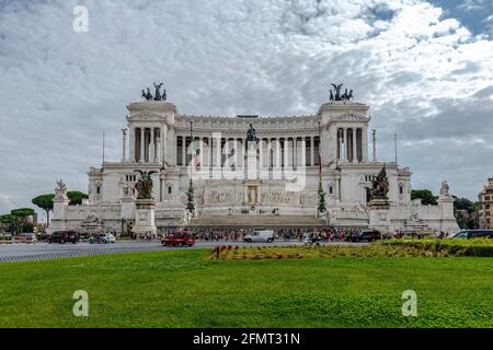 Rom, Italien - 28. September 2015: Malerischer Panoramablick auf den Altar des Vaterlandes (Altare della Patria, bekannt als Nationaldenkmal für VI Stockfoto