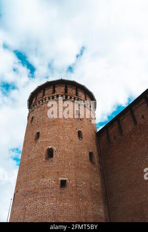 Kreml in Kolomna. Überreste einer Festung aus dem 16. Jahrhundert in der Stadt Kolomna im Osten der Region Moskau. Hochwertige Fotos Stockfoto