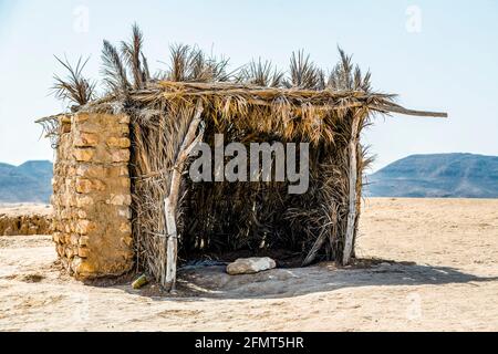 Typisches Gebäude in Tunesien zum Schutz in der Wüste von Matmata, Tunesien Stockfoto