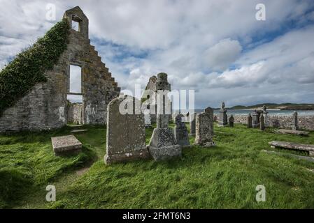 Alter keltischer Friedhof im Norden schottlands Stockfoto