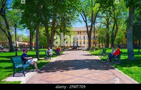 Cathedral Park Santa Fe, St. Francis of Assisi Church Stockfoto