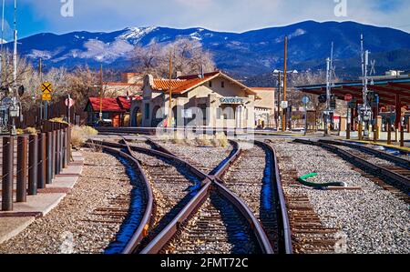 Santa Fe Railyard Tracks Stockfoto