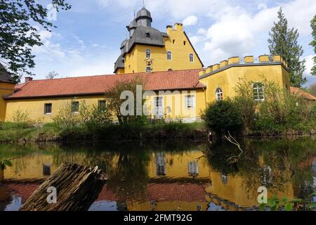 Schloss holte oder Holter Schloss, barockes Wasserschloss aus dem 17. Jahrhundert, Schloss Holte-Stukenbrock, Nordrhein-Westfalen, Deutschland Stockfoto