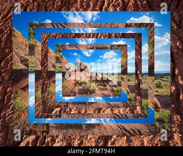 Ghost Ranch Umrahmt Stockfoto