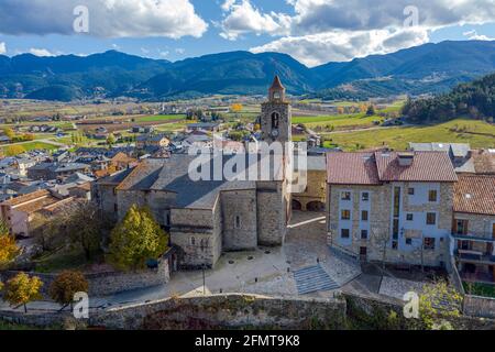 Kirche Santa Maria i Sant Jaume, Bellver de Cerdanya Pyrenees Provinz Lleida, Katalonien Spanien Stockfoto