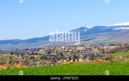 Puigcerda, ein spanisches katalanisches Dorf der Pyrenäen, grenzt an Frankreich Stockfoto