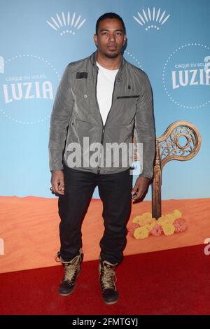 LOS ANGELES - 12. DEZ: Laz Alonso präsentiert im Cirque du Soleil am 12. Dezember 2017 in Los Angeles, CA, das LA Premiere Event von 'Luzia' im Dodger Stadium Stockfoto