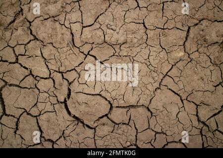Große Risse im Boden. Abstrakte Linien. Schöner Hintergrund. Natur. Stockfoto