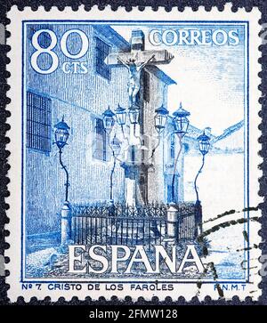 SPANIEN - UM 1964: Eine in Spanien gedruckte Briefmarke zeigt Christ of the Lanterns, Cordoba, um 1964. Stockfoto