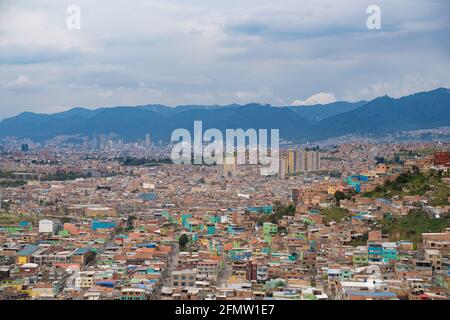 Ansicht von bogota aus der übertragbaren Ciudad Bolivar, Bogota, Kolumbien Stockfoto