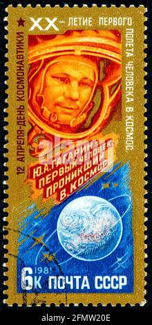UdSSR - UM 1981: Eine in der UdSSR gedruckte Briefmarke, die um 1981 zeigt Stockfoto
