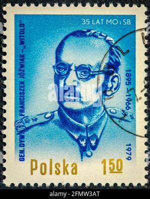 Polen - um 1979: Eine in Polen gedruckte Briefmarke zeigt General Franciszek Jozwiak - Witold, um 1979 Stockfoto