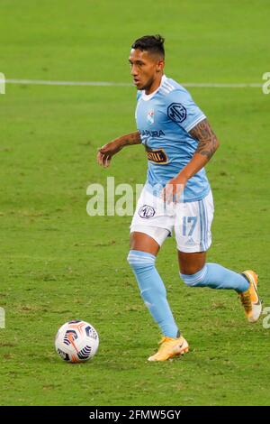 Lima, Peru. Mai 2021. C. Gonzales bei einem Spiel zwischen Sporting Cristal (PER) gegen Racing (ARG) beim Estádio Nacional del Peru in Lima, Peru. Spiel gültig für Gruppe E, vierte Runde der Gruppenphase von CONMEBOL Libertadores 2021. Kredit: Ricardo Moreira/FotoArena/Alamy Live Nachrichten Stockfoto