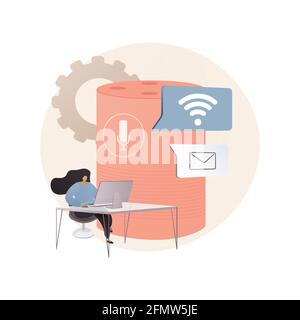 Smart Speaker Office Controller abstrakte Konzept Vektor Illustration. Stock Vektor