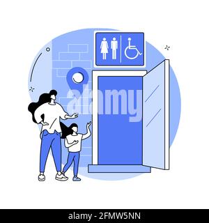 Öffentliche Toiletten abstraktes Konzept Vektor Illustration. Stock Vektor