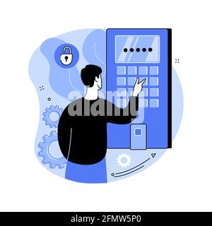 Abstrakte Konzeptdarstellung für Zutrittskontrollsysteme. Stock Vektor