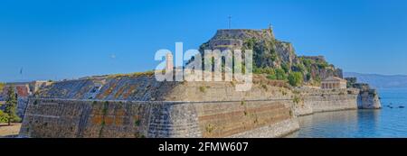 Alte venezianische Festung Panoramablick auf Korfu Stadt Griechenland Stockfoto