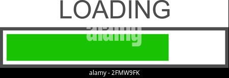 LADEBALKEN-SYMBOL, FORTSCHRITTSANZEIGE LADESYMBOL VEKTORDARSTELLUNG Stock Vektor