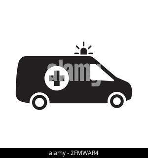 Symbolvektor für Krankenwagen auf weißem Hintergrund für Grafikdesign, Logo, Website, soziale Medien, mobile App, ui-Abbildung Stock Vektor