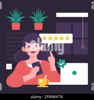 Flaches Design Feedback Konzept Vektor Illustration. Stock Vektor