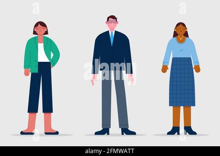 Flache Business People Kollektion Vektor-Illustration. Stock Vektor