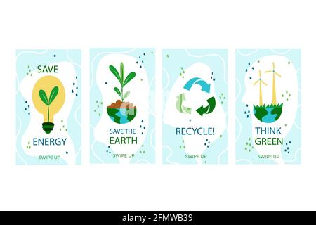 Handgezeichnete Welt Umwelt Tag Sammlung Vektor-Illustration. Stock Vektor