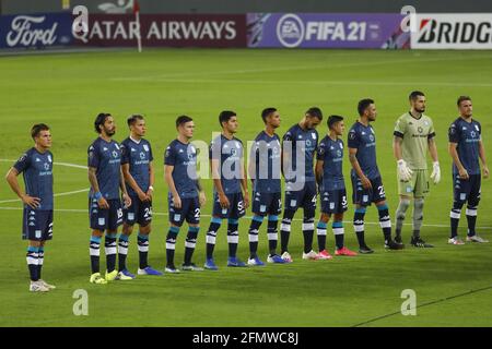 Lima, Peru. Mai 2021. Rennen vor dem Fußballspiel Copa Libertadores zwischen Sporting Cristal (PER) x Racing (ARG) im Estádio Nacional del Peru in Lima, Peru. Kredit: SPP Sport Pressefoto. /Alamy Live News Stockfoto