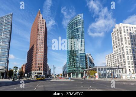Berlin Skyline Potsdamer Platz in Deutschland Wahrzeichen Stockfoto