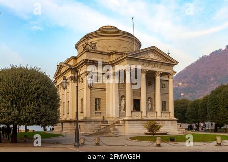 Alexander Volta Denkmal in der Stadt Como Stockfoto