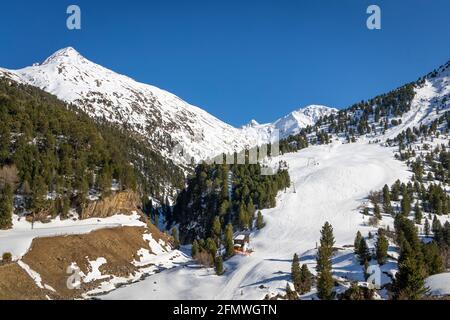 Skifahren in Vent im Venter Tal in Tirol, Österreich Stockfoto