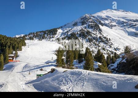 Skifahren in Vent im Venter Tal in Tirol, Österreich Stockfoto