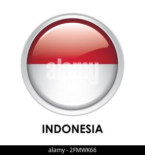 Runde Flagge Indonesiens Stockfoto