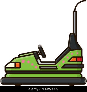Autoscooter isoliert Vektor-Illustration für Take A Ride Day am 22. November. Symbol für den Veranstaltungsort des Vergnügungsparks. Stock Vektor