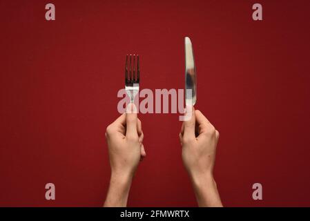 Messer und Gabel Stockfoto