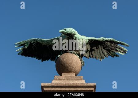 Gusseiserne Adlerstatue an der Adlerbrücke, Sofia, Bulgarien Stockfoto