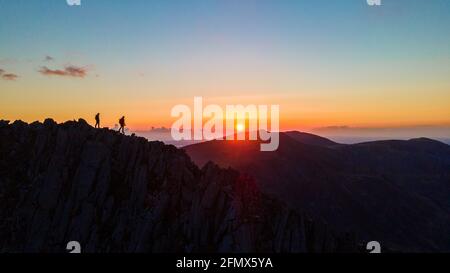Sonnenuntergang über Eryri Stockfoto