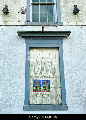 Queen's Hotel, Morecambe, Lancashire, Großbritannien - Fenster Stockfoto