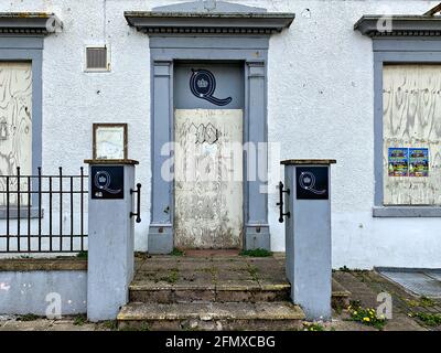 Queen's Hotel, Morecambe, Lancashire, Großbritannien - Eingang Stockfoto