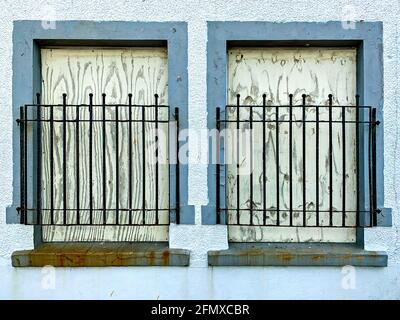 Queen's Hotel, Morecambe, Lancashire, Großbritannien - Fenster Stockfoto