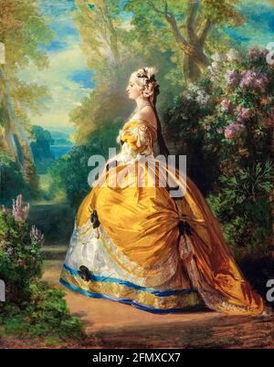 Kaiserin Eugénie de Montijo (1826-1920), Kaiserin Consort von Frankreich (1853-1870), Ehefrau Napoleons III. Von Frankreich, Porträtmalerei von Franz Xaver Winterhalter, 1854 Stockfoto