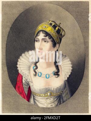 Joséphine Bonaparte (1763-1814), Kaiserin Consort von Frankreich (1804-1810), Porträtstich von Henry Buquet, 1780-1799 Stockfoto