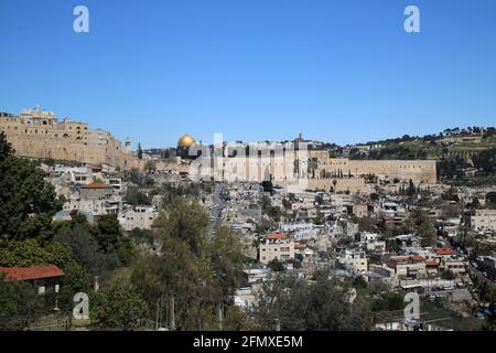 Blick auf die Stadt Jerusalem Stockfoto