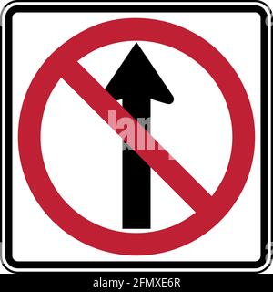 Keine Illustration für Straight Through Official US Road Sign Stockfoto