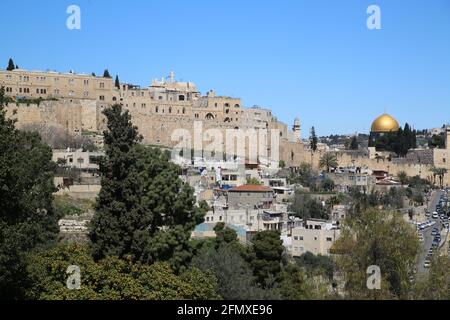 Blick auf die Stadt Jerusalem Stockfoto