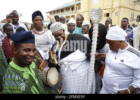 Osun Osogbo Trommeln und Tanz. Stockfoto