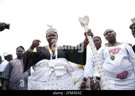 Osun Osogbo Trommeln und Tanz. Stockfoto